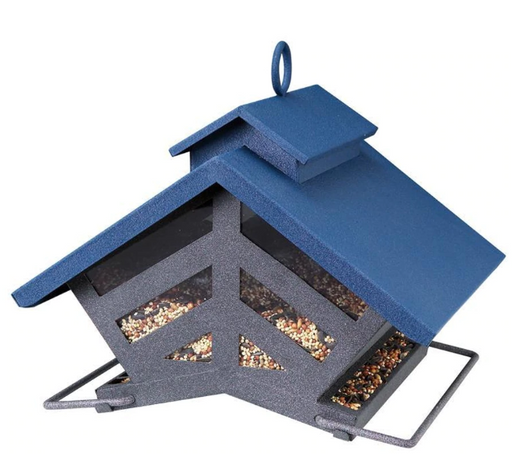 The Chalet Bird Feeder, Blue, 4lb capacity