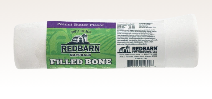 Redbarn Naturals Filled Bone Natural Peanut Butter, 3 inches