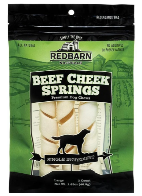 Redbarn Naturals Beef Cheek Spring Chew, 3pack