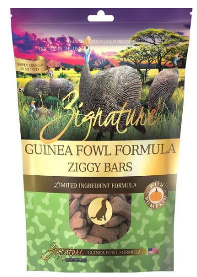 Zignature Ziggy Bar Guinea Fowl Formula Dog Biscuit Dog Treats, 12oz