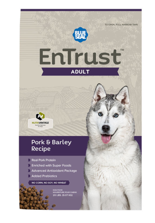 Blue Seal EnTrust Adult Pork Meal & Barley Recipe, 40 lbs