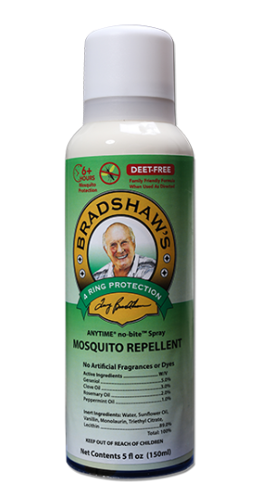 Bradshaw's 4 Ring Protection ANYTIME no-bite Spray, Mosquito Repellent, DEET-FREE