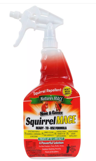 Nature's Mace Squirrel Mace, Ready to Use 40oz Spray (1,400 sq ft)