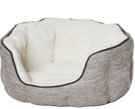 Quiet Time Tulip Fur Pet Bed, Taupe, 3 Sizes Available