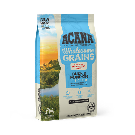 ACANA Singles Wholesome Grains, Duck & Pumpkin Recipe, Limited Ingredient Diet Dry Dog Food