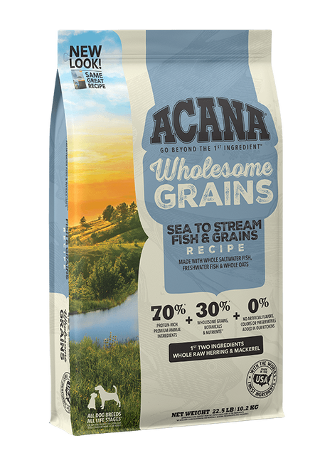ACANA + Wholesome Grains Sea to Stream Fish & Grains Recipes Dry Dog Food