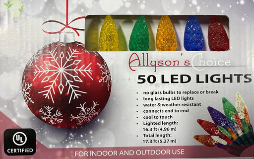 50 Multi-Colored LED C6 Faceted Light Set