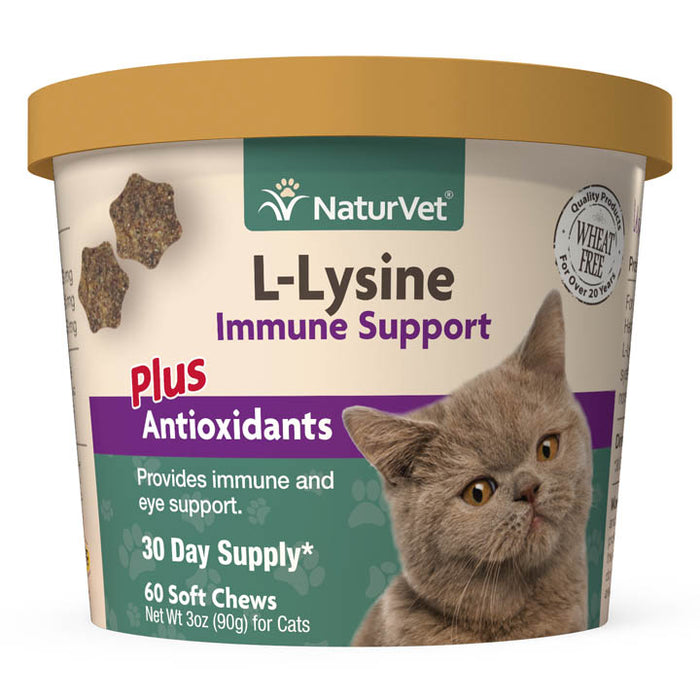 NaturVet L-Lysine – Immune Support For Cats, 60 count