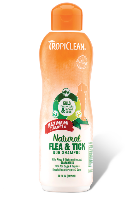Tropiclean Natural Flea & Tick Shampoo, Maxiumum Strength