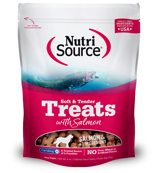 NutriSource Soft & Tender Salmon Treats Healthy Dog Treats, 6oz