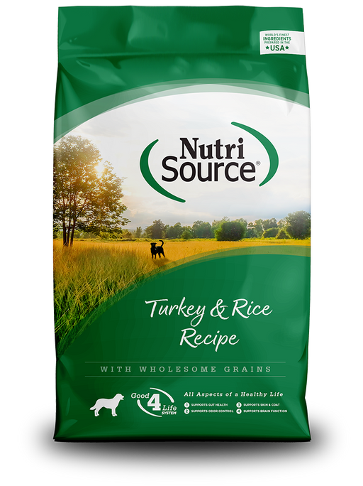 NutriSource Turkey & Rice Recipe Healthy Dry Dog Food, 15lb