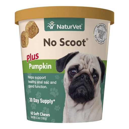 Naturvet No Scoot Plus Pumpkin Soft Chews for Dogs, 60 count