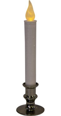 Battery Operated Window Candle with Solid Base (Pewter)