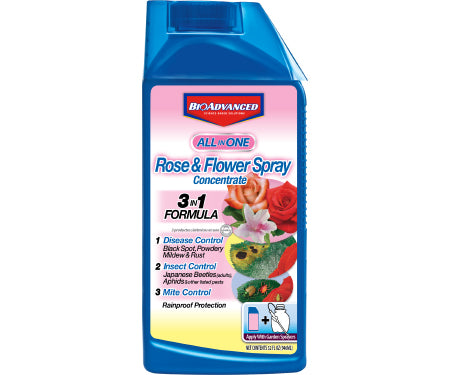 Bayer BioAdvanced ALL-IN-ONE Rose & Flower Care Spray (Non-Neonic) 32 oz concentrate