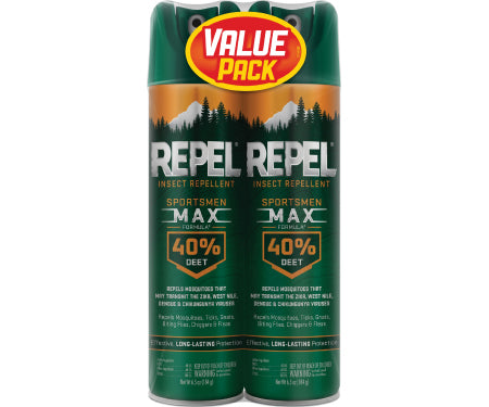 Cutter Repel Sportsmen Max Aerosol, 40% DEET, 2pk