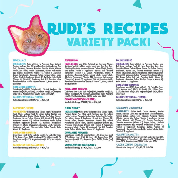 Weruva Rudi's Recipes (Chicken/Seafood) Variety Pack Cat Food Cans