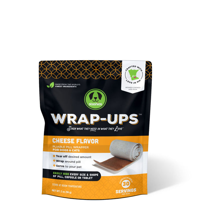 Stashios Wrap-Ups Cheese Flavor Pliable Pill Wrappers for Dogs & Cats