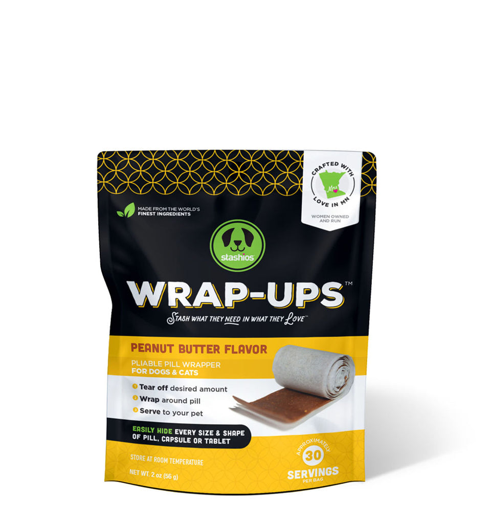 Pb Wrapper Stashios Wrap-Ups Peanut Butter Flavor Pliable Pill Wrappers for Dogs ...