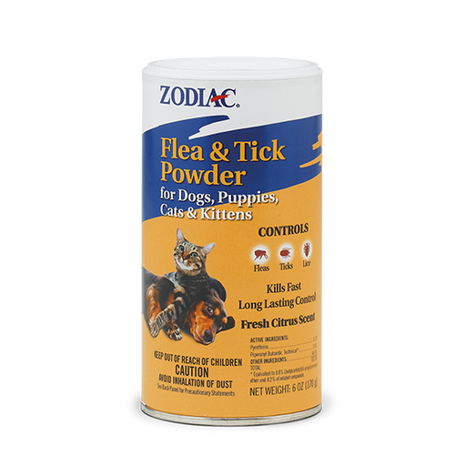 ZODIAC FLEA & TICK POWDER FOR DOGS, PUPPIES, CATS & KITTENS