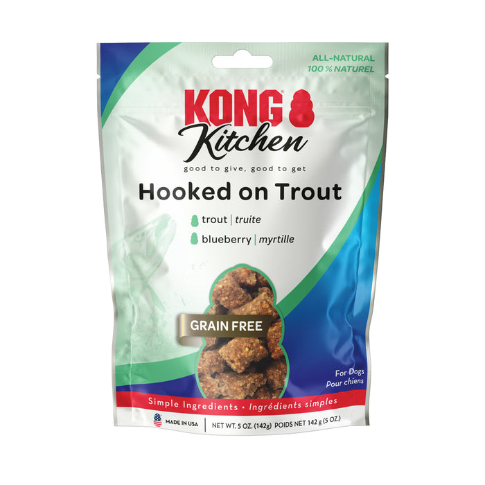 KONG Kitchen Grain-Free Hooked on Trout Dog Treats, 5oz