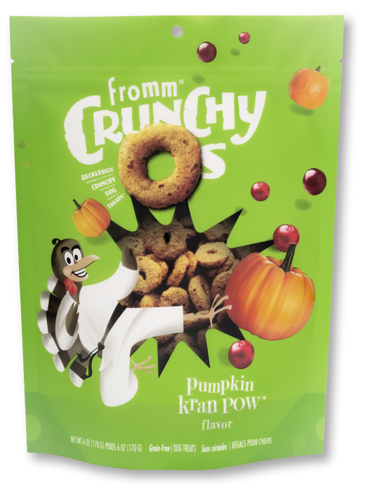 Fromm Crunchy O's Pumpkin Kran Pow Flavor Dog Treats, 6oz bag