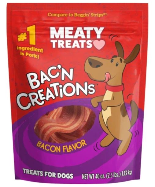 Triumph Meaty Treats Bac'n Creations Bacon Dog Treats, 40oz