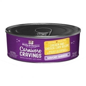 Stella & Chewy's Carnivore Cravings Savory Shreds Chicken & Chicken Liver Recipe Canned Cat Food