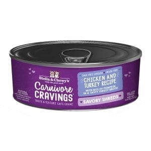 Stella & Chewy's Carnivore Cravings Savory Shreds Chicken & Turkey Recipe Canned Cat Food