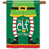 Holiday Garden Flag, The Elf is Watching, 12.5"x 18"