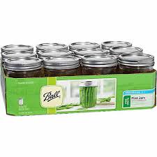 Ball Mason Jars, 12 Wide Mouth 16oz Jars with Lids & Bands