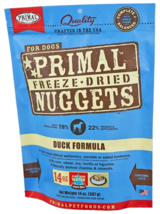 Primal Freeze-Dried Nuggets for Dogs, Duck