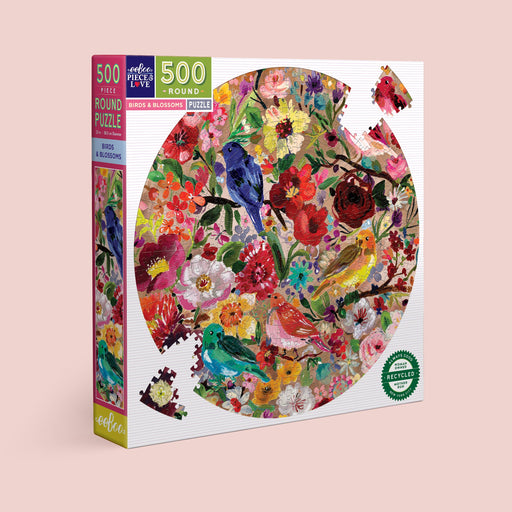 Birds and Blossoms 500 Piece Round Puzzle