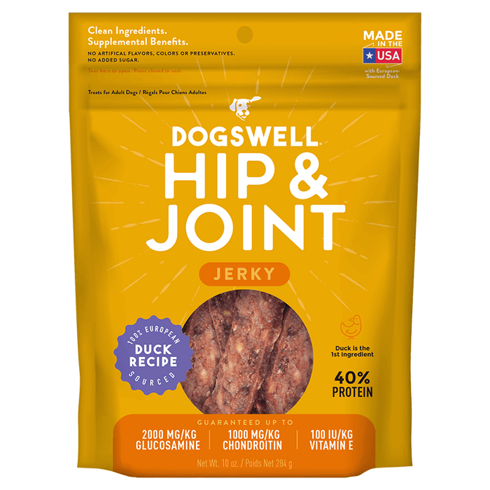 Dogswell Hip & Joint Jerky Treats, Duck Recipe, 10oz