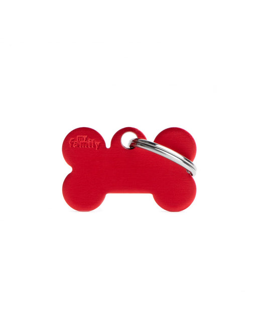 ID Tag Basic Small Bone Red in Aluminum
