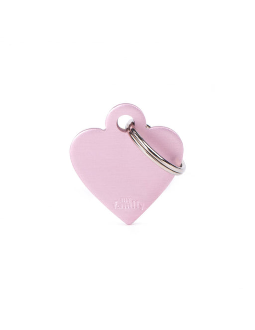 ID Tag Basic Small Heart Pink in Aluminum