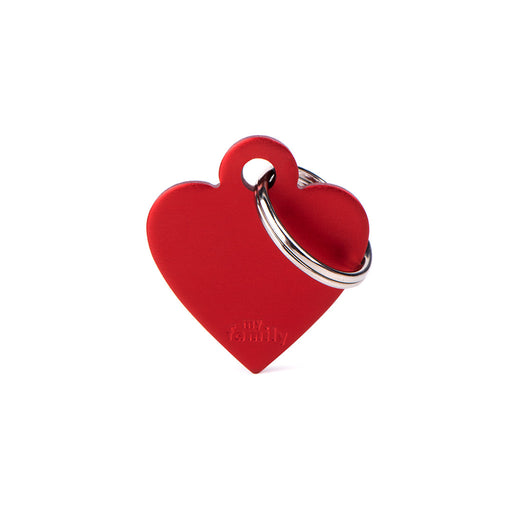 ID Tag Basic Small Heart Red in Aluminum