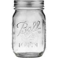 Ball Mason Jars, 12 Regular Mouth 1 Pint 16oz Jars with Lids & Bands