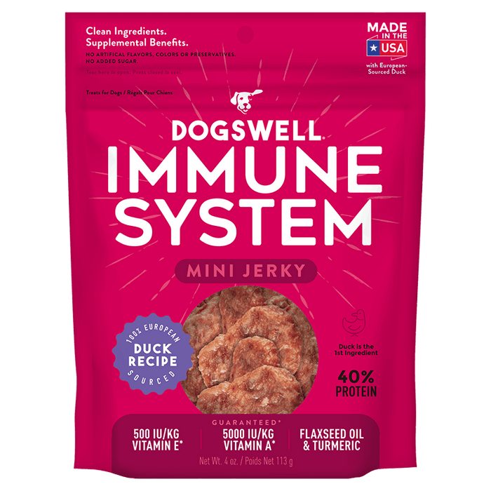 Dogswell Immune System Mini Jerky Treats, Duck Recipe, 4oz
