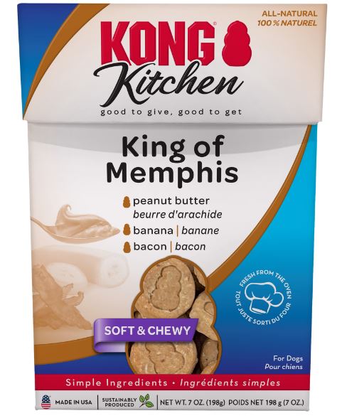 KONG Kitchen Soft & Chewy King of Memphis Dog Treats, 7oz