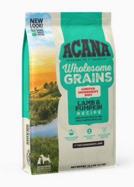 ACANA Singles Wholesome Grains, Lamb & Pumpkin Recipe, Limited Ingredient Diet Dry Dog Food