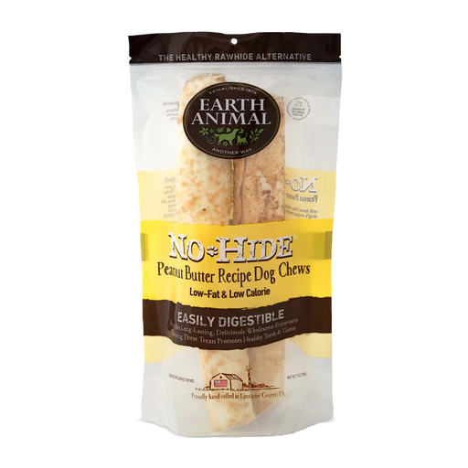 Earth Animal Peanut Butter No-Hide Wholesome Dog Chew 11" (2 pack)