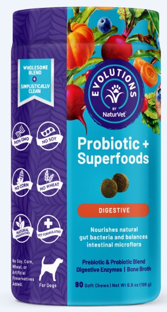 NaturVet Evolutions - Probiotic + Superfoods Soft Chews for Dogs