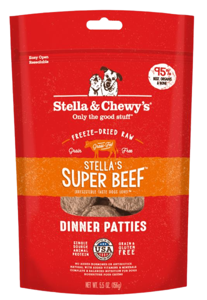 Stella & Chewy's, Stella's Super Beef Freeze-Dried Raw Dinner Patties, 6oz