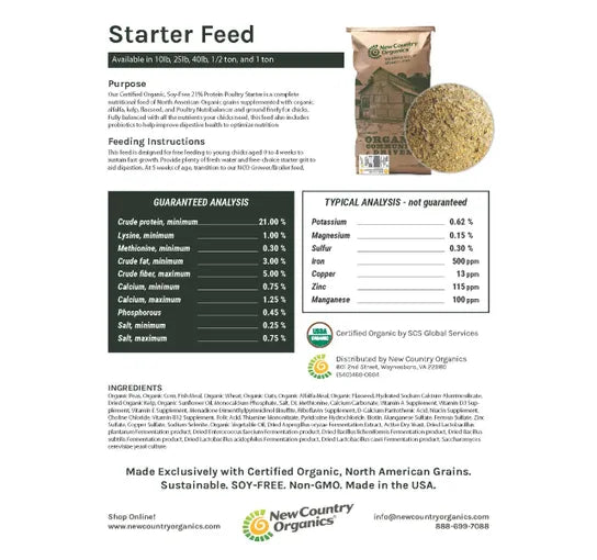 New Country Organics Soy Free Poultry Starter 40 lb
