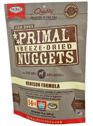 Primal Freeze-Dried Nuggets for Dogs, Venison